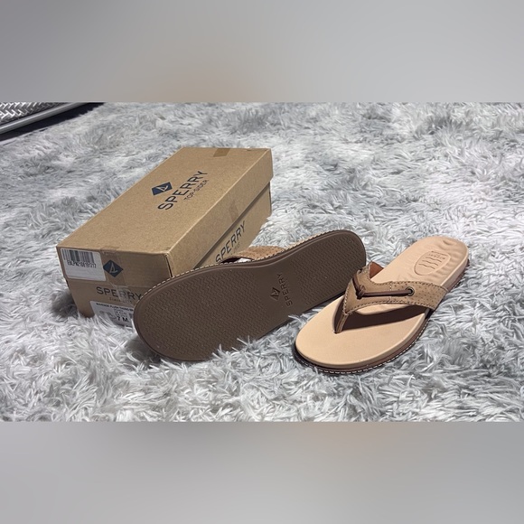 NWT Sperry Waveside Neutral Tan Suede Thong Sandals 7 - Picture 5 of 8